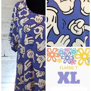NWT Lularoe Disney CLASSIC T - XL; Mickey Glove Hand